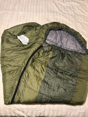 Olive Green Polyester Shell Quilted Mummy Bag by Wenzel 30 degree